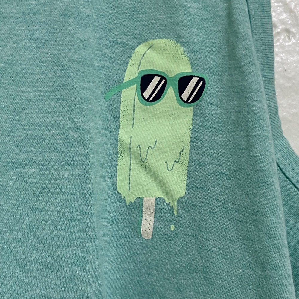 Old Navy Kids Teal Green Tank Top with Popsicle Graphic - Picture 3 of 6